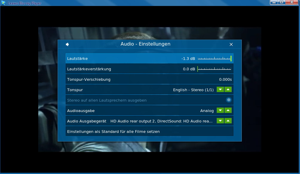 Audio Einstellungen