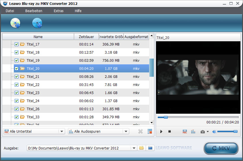 Leawo Blu-Ray To Mkv Converter