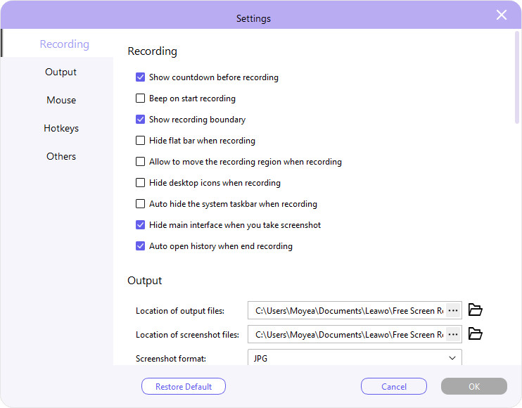 Free Screen Recorder Step1