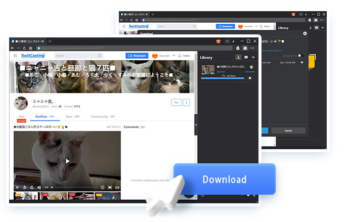 TwitCasting Downloader Step3